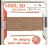2 Meters of #6 Beige Griffin Silk Cord with Fixed Needle